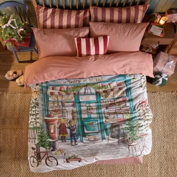 Merry and Bright Duvet Cover & Pillowcase Set - Green, Polycotton product
