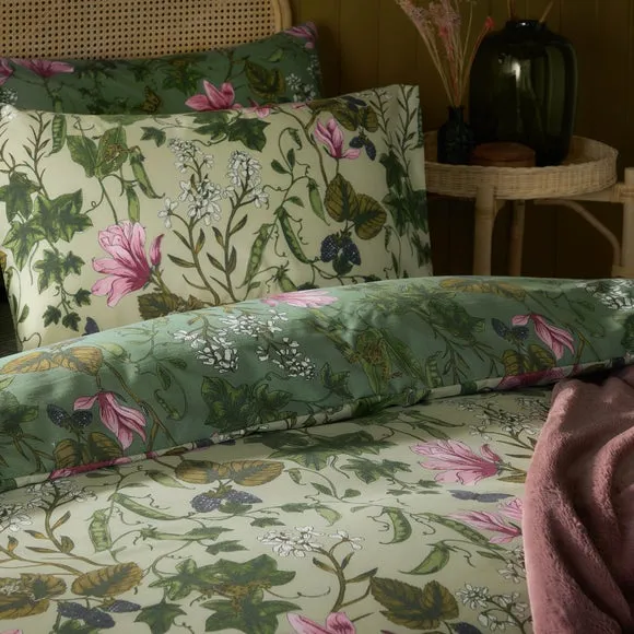 Mystic Berry Duvet Cover and Pillowcase Set - Green, Polycotton alternate view