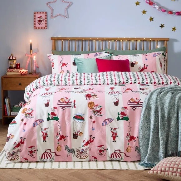 Passport To The North Pole Duvet Cover & Pillowcase Set - Pink, Polycotton product