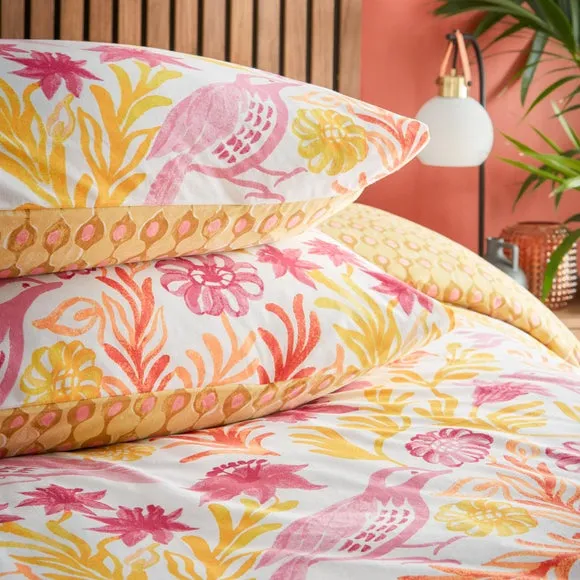 Alentejo Reversible Duvet Cover Set - Citrus Yellow, Cotton alternate view