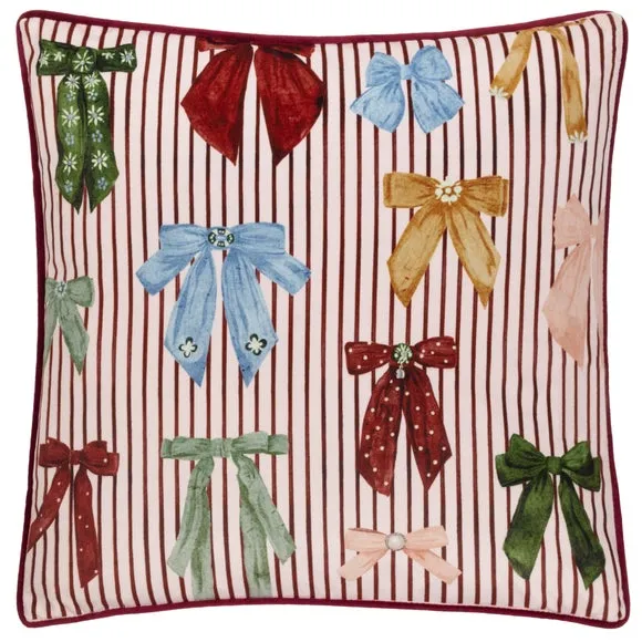 Noortje Bows Square Cushion - Pink, Polyester alternate view