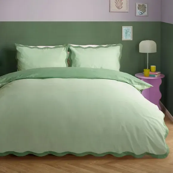 Wigglescallop Duvet Cover & Pillowcase Set - Green, Polycotton product