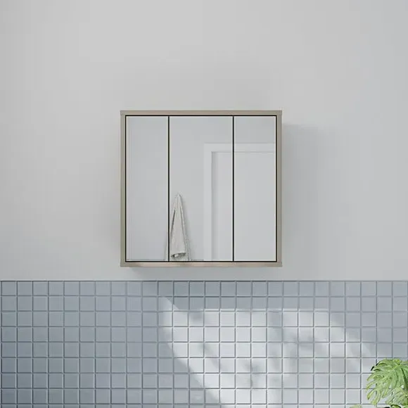 Alice Springs 3 Door Mirrored Wall Cabinet - Taupe product