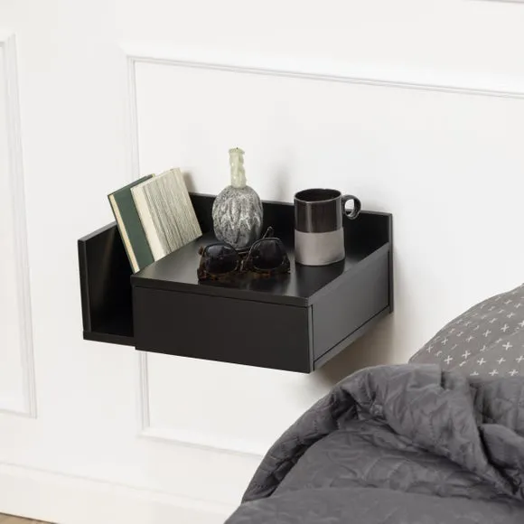 Ashlan Wall Mounted Bedside Table - Black product