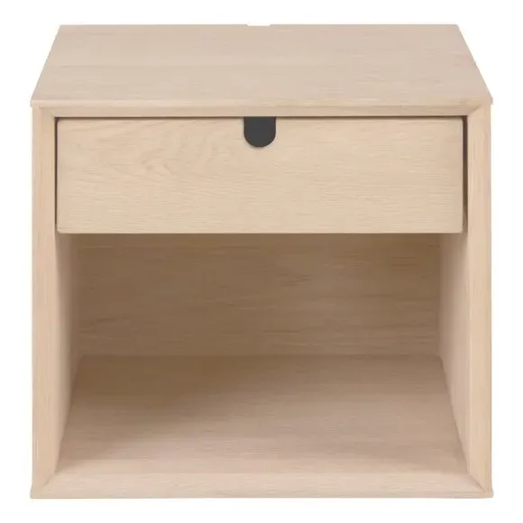 Century 1 Drawer Wall Mounted Bedside Table - Oak alternate view