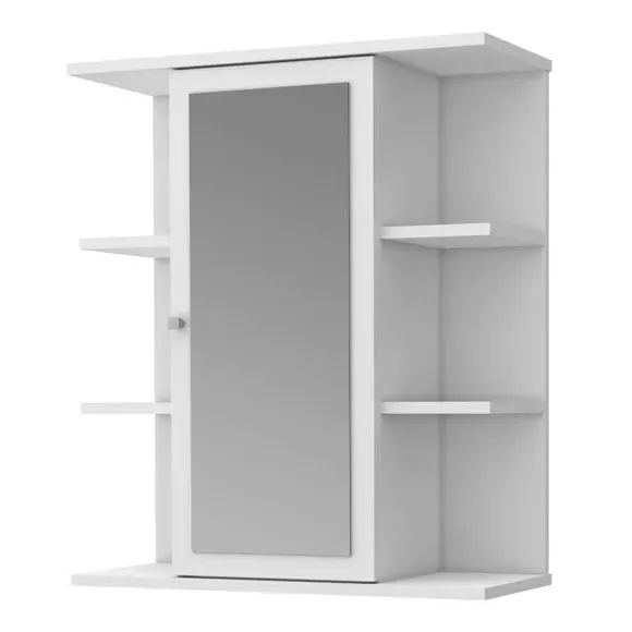 Ipsarion Mirrored 1 Door Wall Cabinet - White alternate view