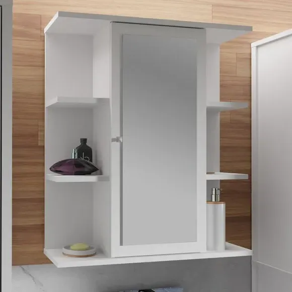 Ipsarion Mirrored 1 Door Wall Cabinet - White product