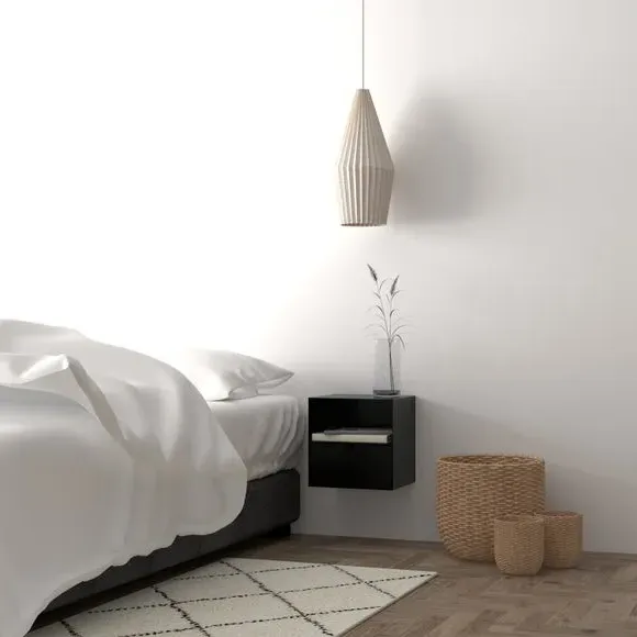 Joliet 1 Drawer Wall Mounted Bedside Table - Matt Black product
