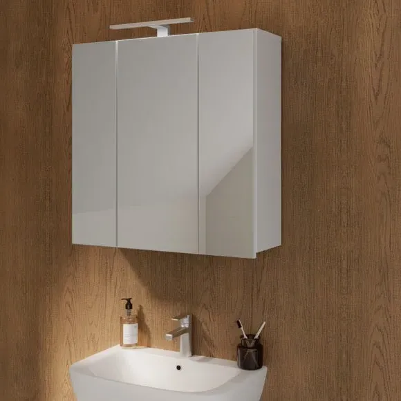 Lokko 3 Door Mirrored Wall Cabinet - White alternate view