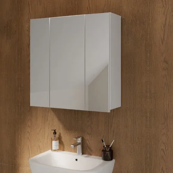 Lokko 3 Door Mirrored Wall Cabinet - White product