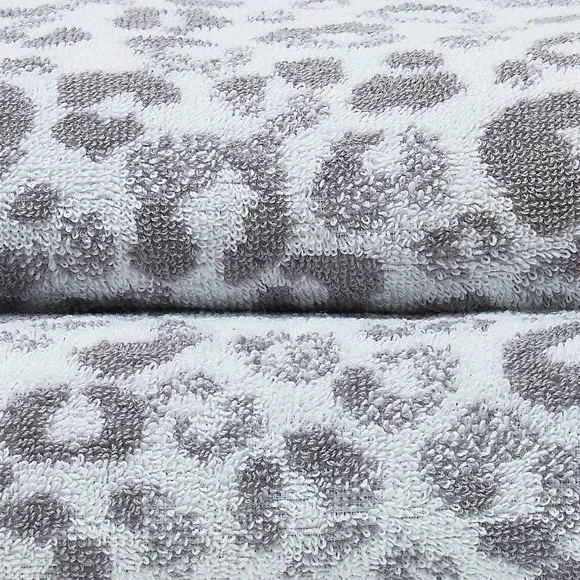 Animal Print Cotton Towel - Grey by Dunelm, image 2