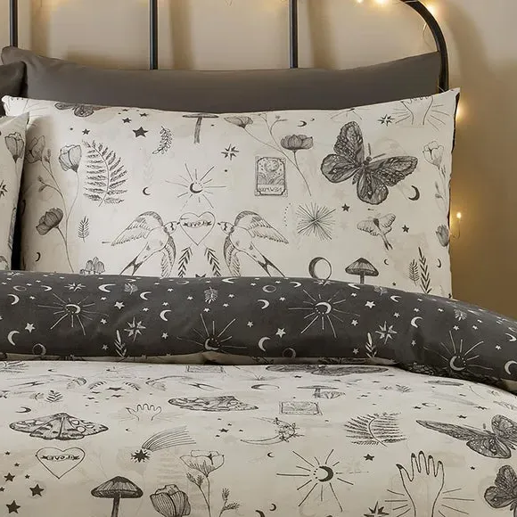 Duvet Cover & Pillowcase Set - Grey, Polycotton alternate view