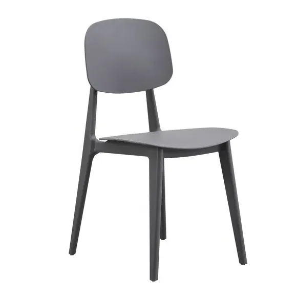 Oslo Plastic Dining Chair - Grey alternate view