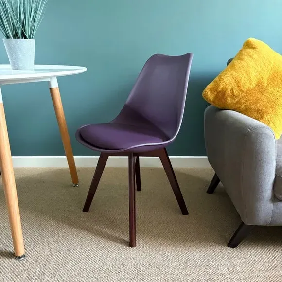 Soho Plastic Dining Chair with Squared Legs - Aubergine Purple product