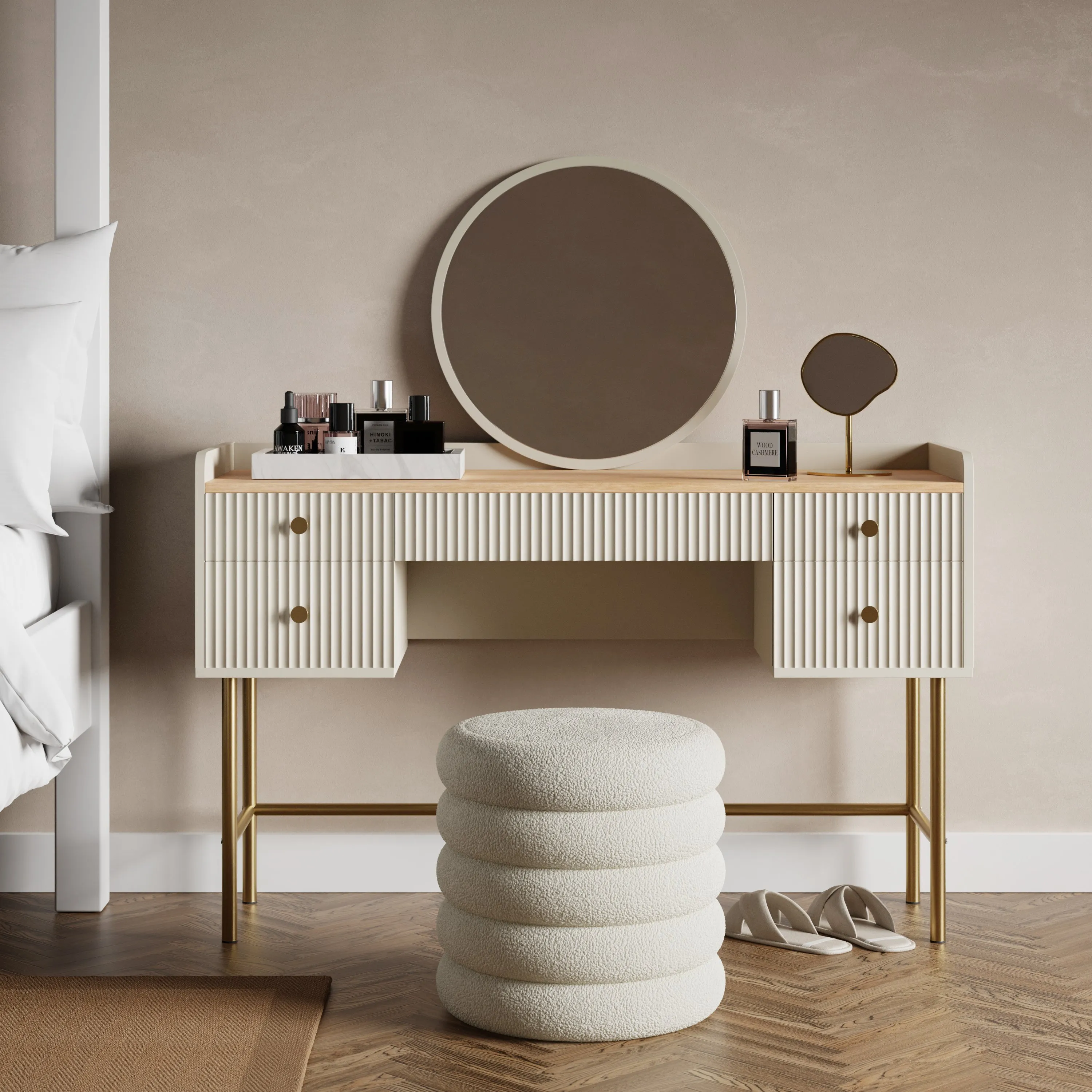 georgi-5-drawer-dressing-table-beige image