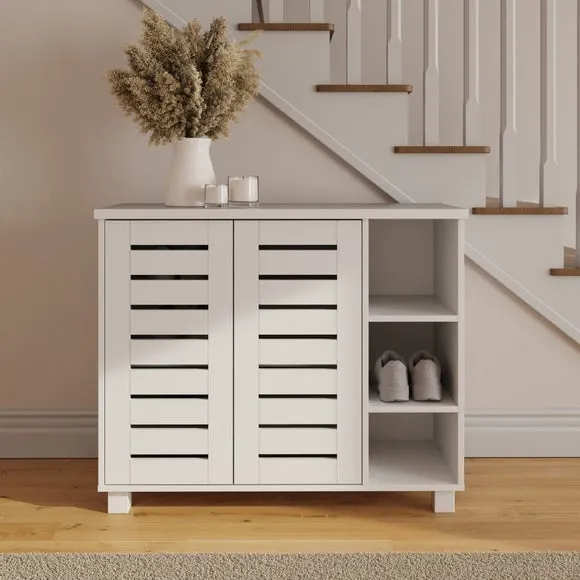 Bodie 2 Door Shoe Cabinet with Shelves - White product