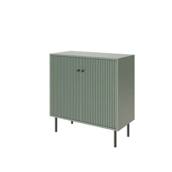 Cody Ribbed 2-Door Shoe Storage Cabinet - Green alternate view