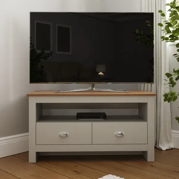 Corner TV Stand with Drawers - Grey, Oak Veneer alternate view