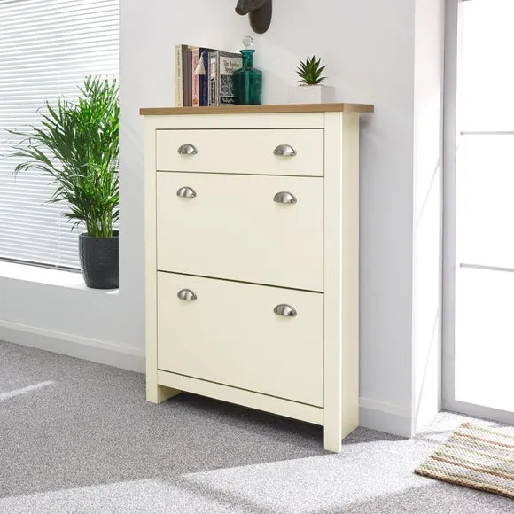 Lancaster 2-Door Shoe Cabinet with Drawer - Cream