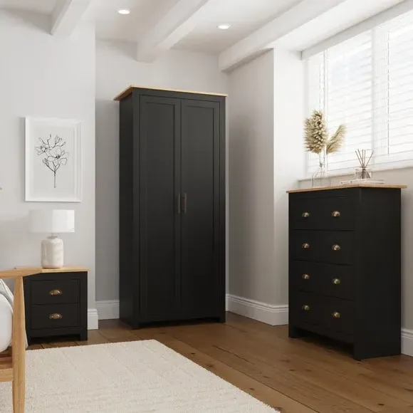 Lancaster 3-Piece Bedroom Furniture Set - Black