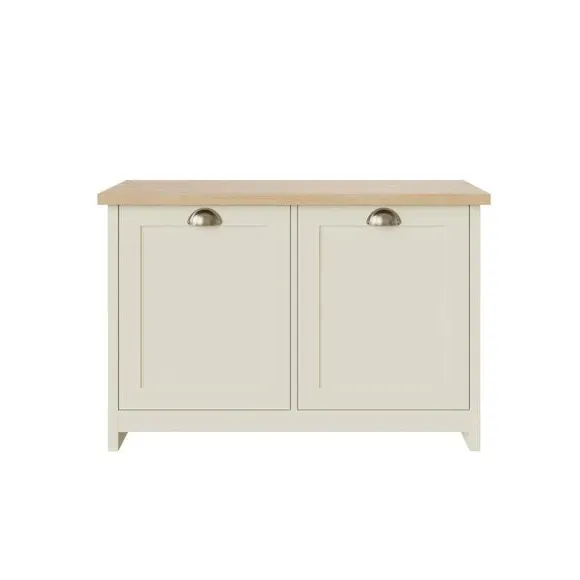Lancaster Shoe Cabinet with 4 Shelves - Cream, Oak Effect