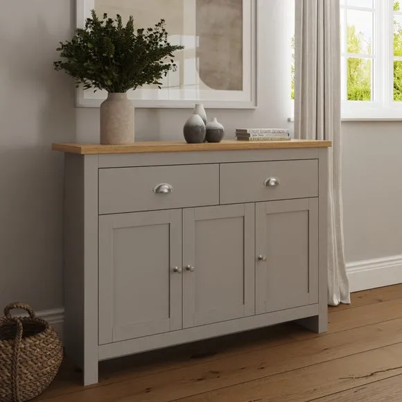 Large Sideboard with Storage - Grey, Oak Veneer alternate view
