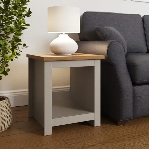 Side Table with Contrast Top - Grey, Wood alternate view