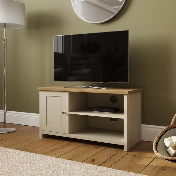 Small TV Unit for 42" TVs - Cream, Oak Veneer alternate view