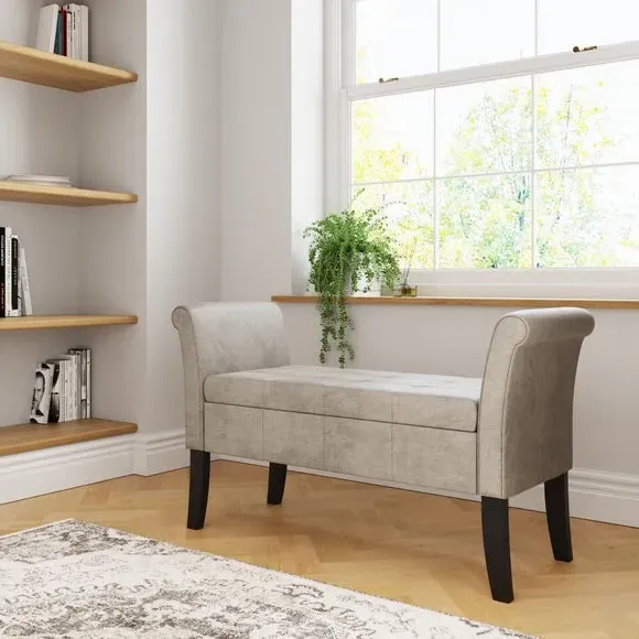 Window Seat with Storage - Silver, Chenille alternate view