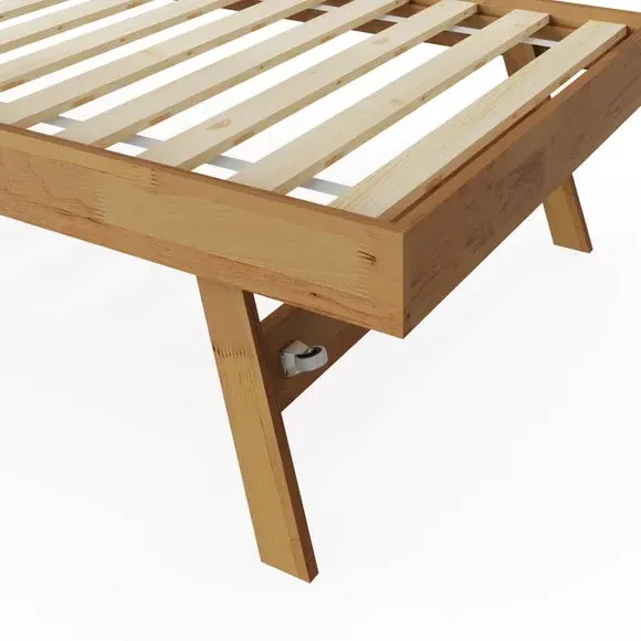 Madrid Wooden Trundle with Extendable Legs - Brown by Dunelm, image 5