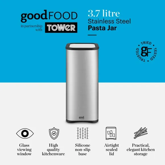 Good Food Pasta Jar - Silver, Stainless Steel alternate view