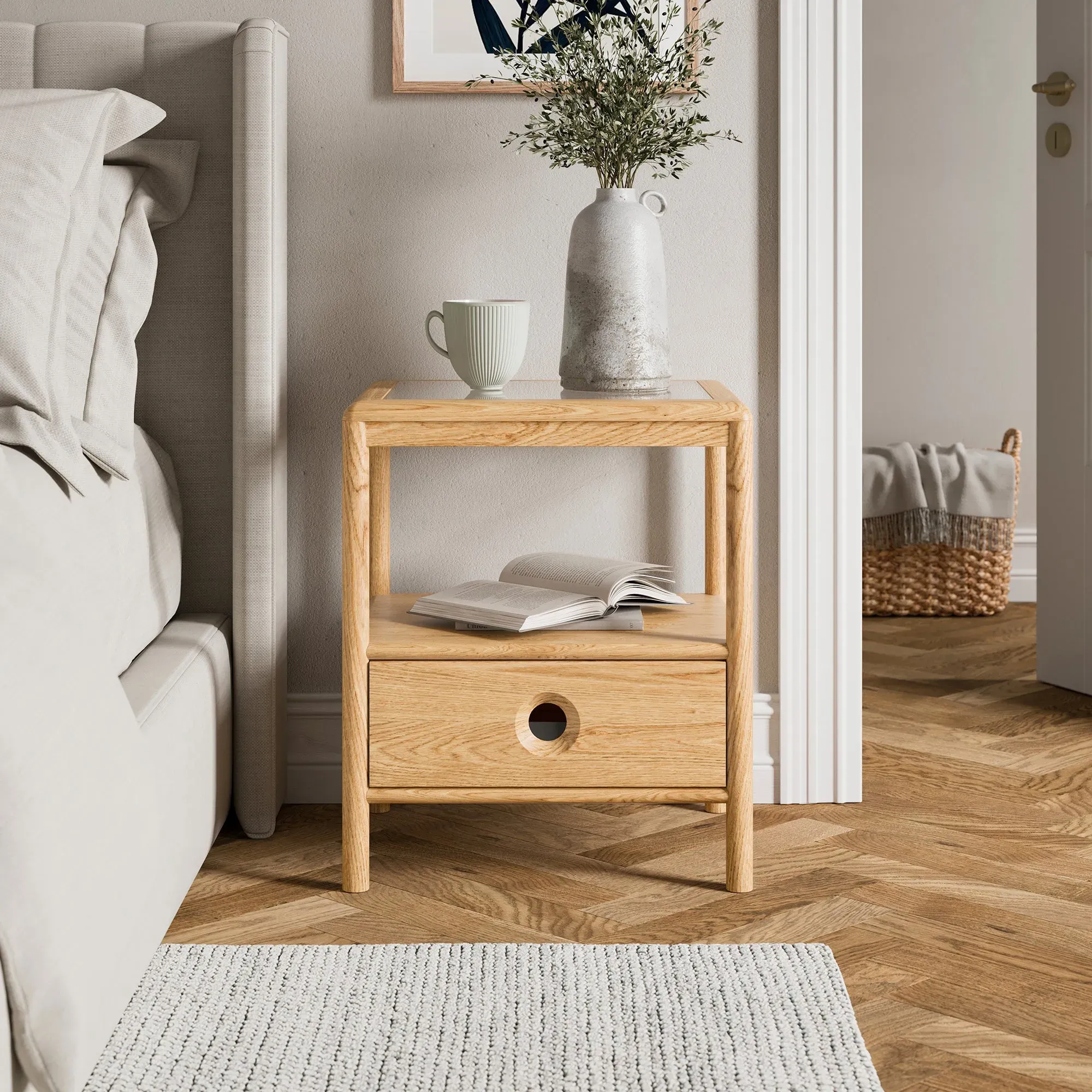 hale-1-drawer-bedside-table-oak-glass-beige image