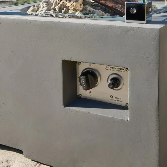 Small Square Fire Pit with Electronic Ignition - Grey alternate view