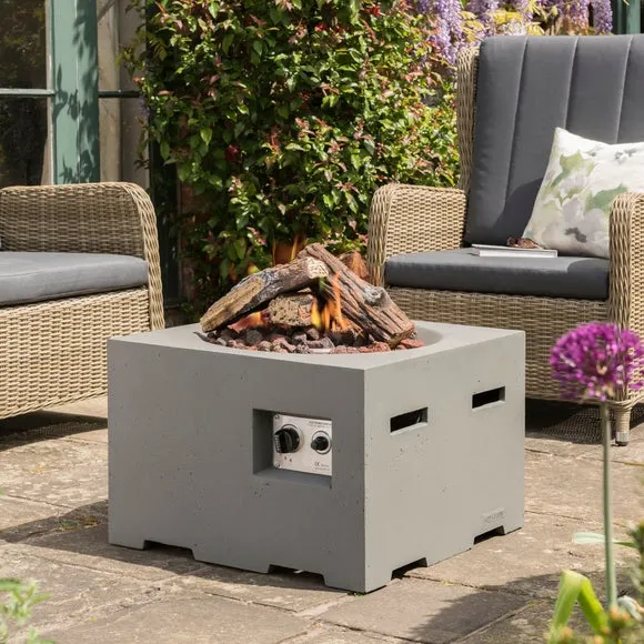 Small Square Fire Pit with Electronic Ignition - Grey product