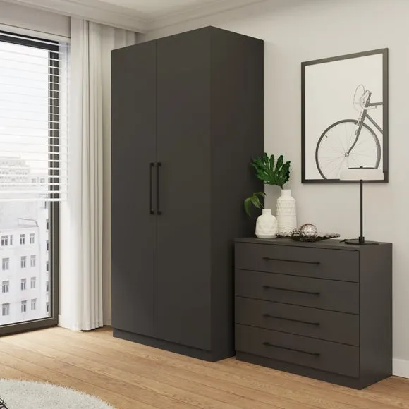 Foster Double Wardrobe - Anthracite alternate view