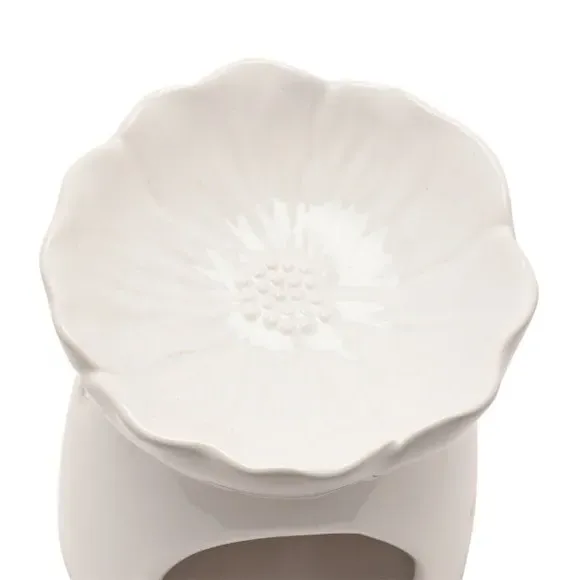 Flower Wax Melt Burner - White, Ceramic alternate view