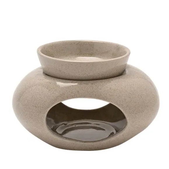 Hestia Pebble Shaped Wax Melt Burner - Grey, Ceramic product