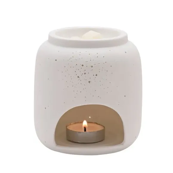 Round Ceramic Oil Burner - White alternate view