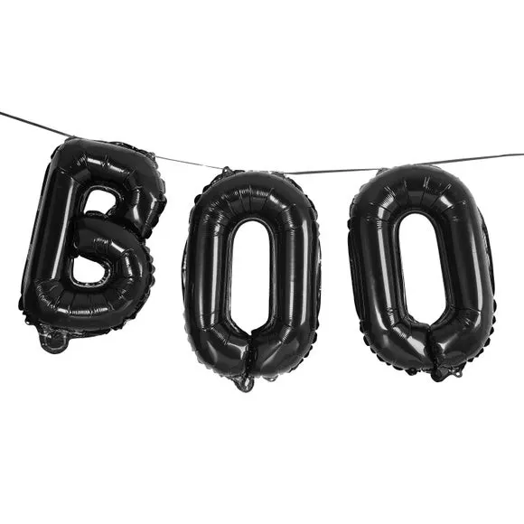 Boo Foil 16 Inch Garland - Black product