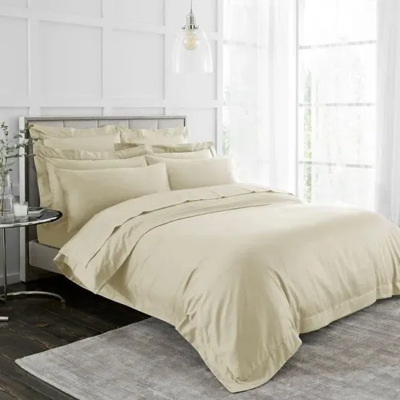 230 Thread Count Duvet Cover - Limestone, Cotton alternate view