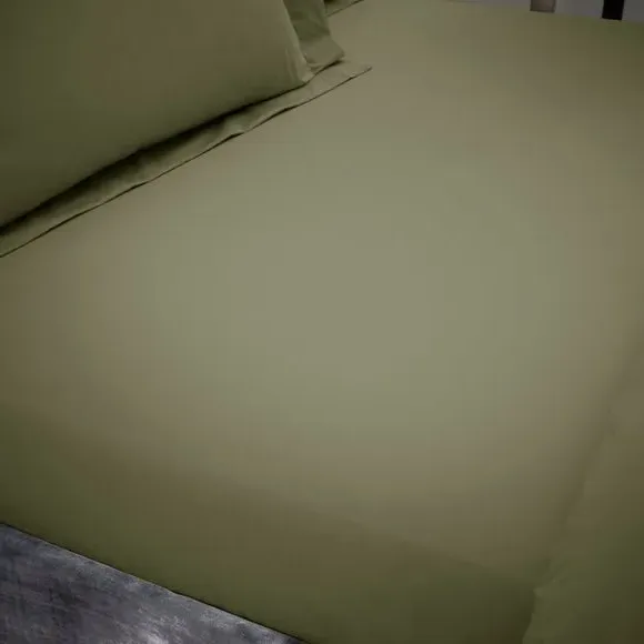 230 Thread Count Fitted Sheet - Pistachio Green, Cotton Percale alternate view