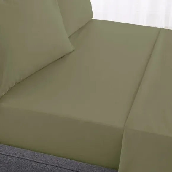 230 Thread Count Fitted Sheet - Pistachio Green, Cotton Percale product