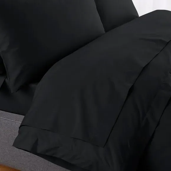 230 Thread Count Percale Flat Sheet - Black, Cotton product