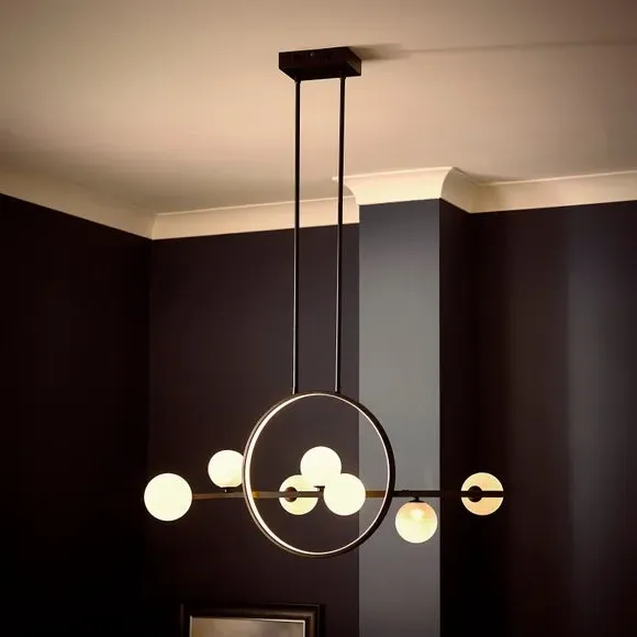 Adjustable LED Ceiling Light 7 Globe - Black alternate view