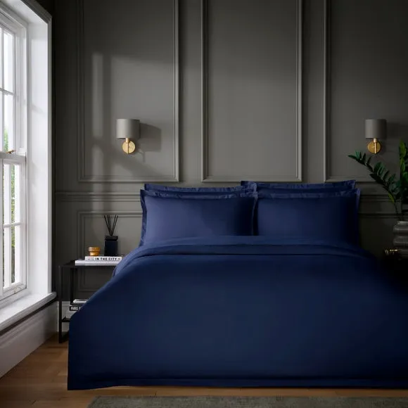 Cotton Sateen 400 Thread Count Duvet Cover & Pillowcase Set - Indigo product