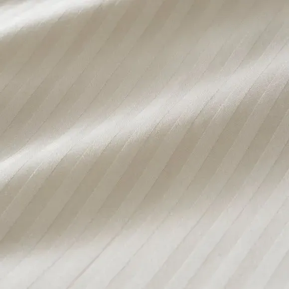 Cotton Stripe 400 Thread Count Duvet Cover & Pillowcase Set - Stone Beige alternate view