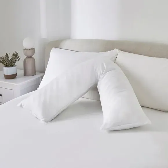 Luxury Cotton V-Shape Side Sleeper Pillow - White product