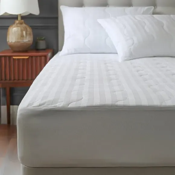 Pillow Pair and Bedding Protector Bundle - White alternate view