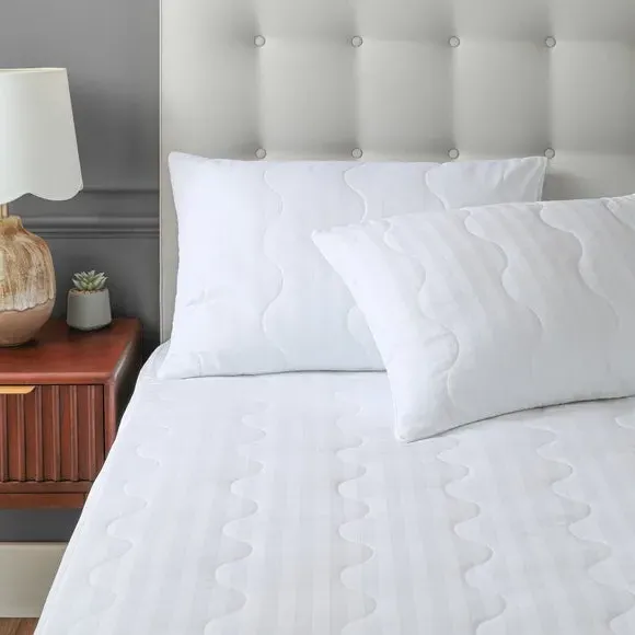 Pillow Pair and Bedding Protector Bundle - White product