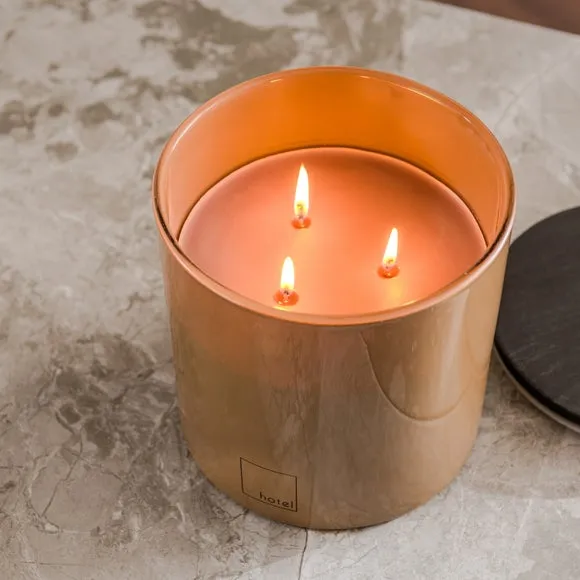 XL Multi Wick Candle Dusk Scent - Brown, Glass alternate view